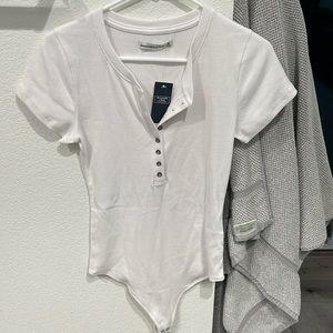 Abercrombie Ribbed Henley Tee Bodysuit